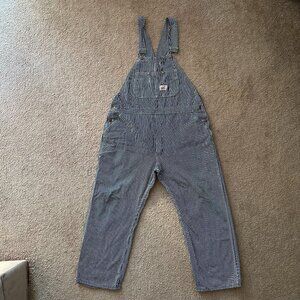 Roundhouse Overalls Mens 44x29 Blue White Pinstripe Bib 100% Cotton Vtg USA
